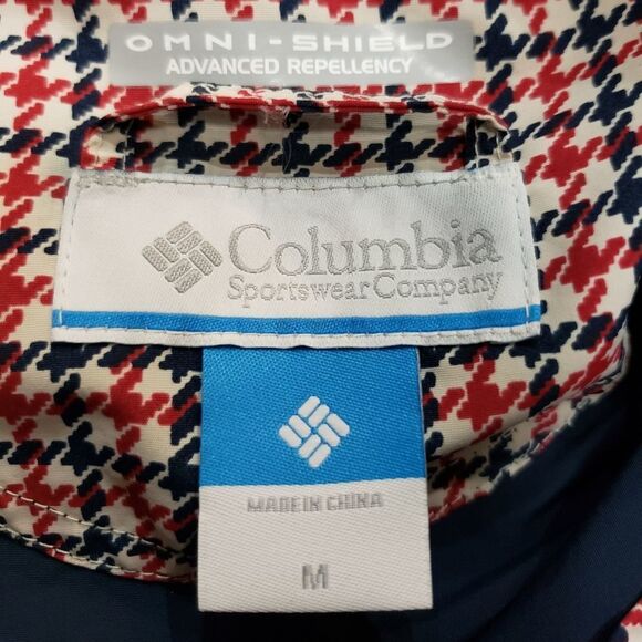 🔸️Columbia Blue Omni-Shield Hooded Windbreaker Jacket Medium - Picture 13 of 14